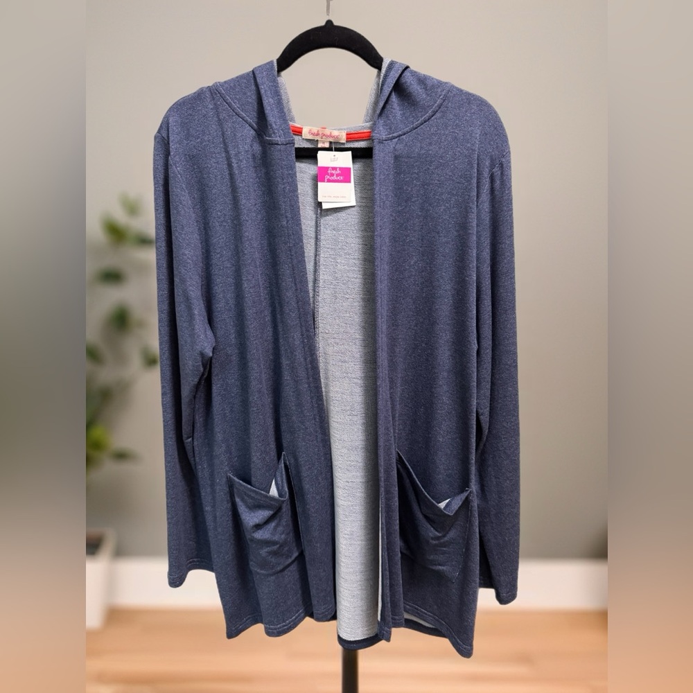Fresh Produce Sullivan Jacket Hoodie – Indigo w/ Orange Side Stripe